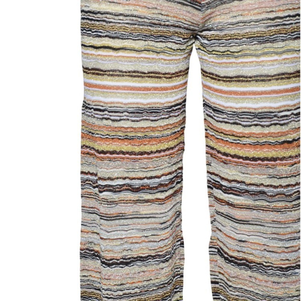 Missoni Straight Trousers In Viscose Lamé Orange - NWT - Picture 3 of 3